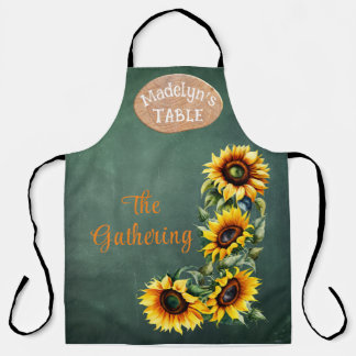 Modern Farmhouse Sunflower Botanical Personalized  Apron
