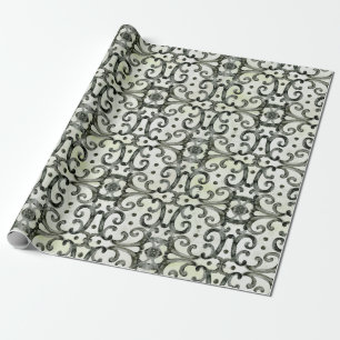 Modern Farmhouse Swirls Black n White Decoupage Wrapping Paper