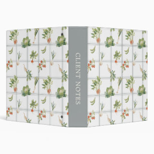 Modern Farmhouse Veggie harvest buffalo plaid ging 3 Ring Binder