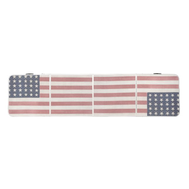 Modern Farmhouse Vintage American Flag Beer Pong Table (Top)