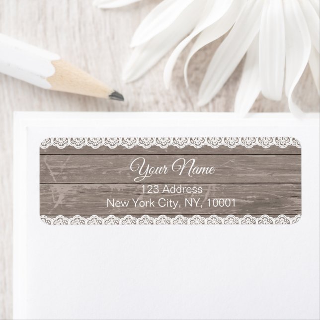 Modern Farmhouse Weathered Wood Shiplap White Lace Label (Insitu)