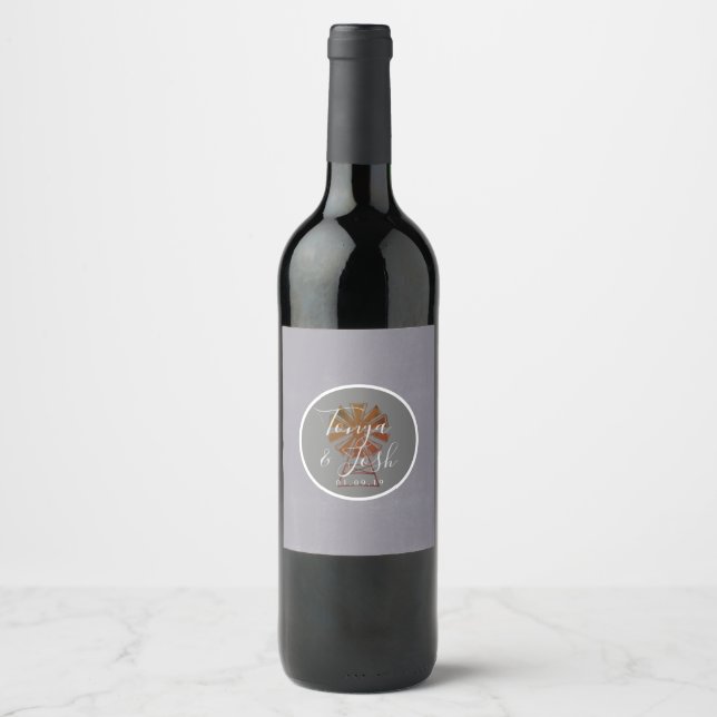Modern Farmhouse Windmill Barn Wedding Suite Wine Label (Front)