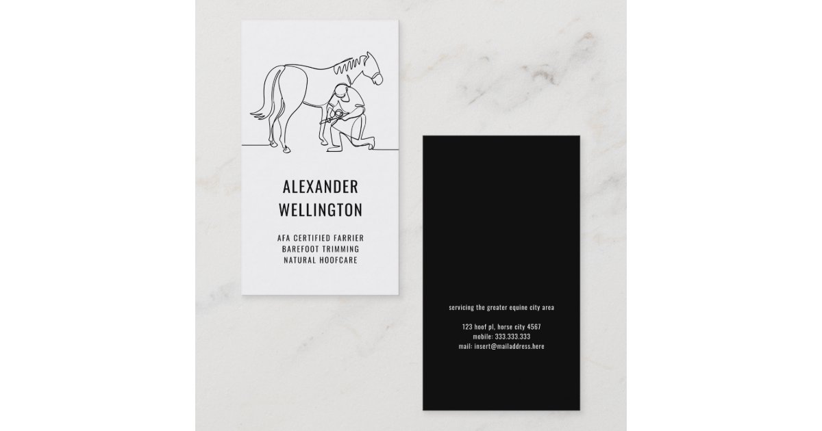 Modern Farrier Horseshoeing Equine Hooves Trim Business Card Zazzle