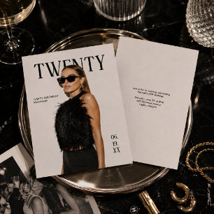 Modern Fashion Editorial Birthday Invitation