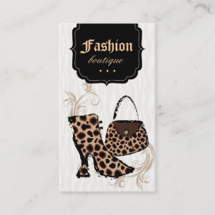 Modern Fashion Handbag Boot Leopard Zebra Business Card
