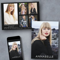 Modern Fashion Modeling 6 Photo Model Comp Card