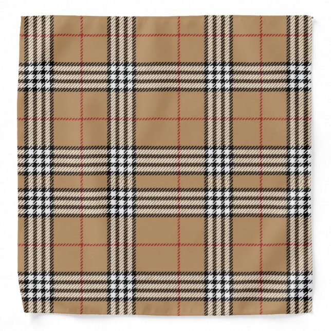 Modern Fashion Style Gingham Pattern Bandana (Front)