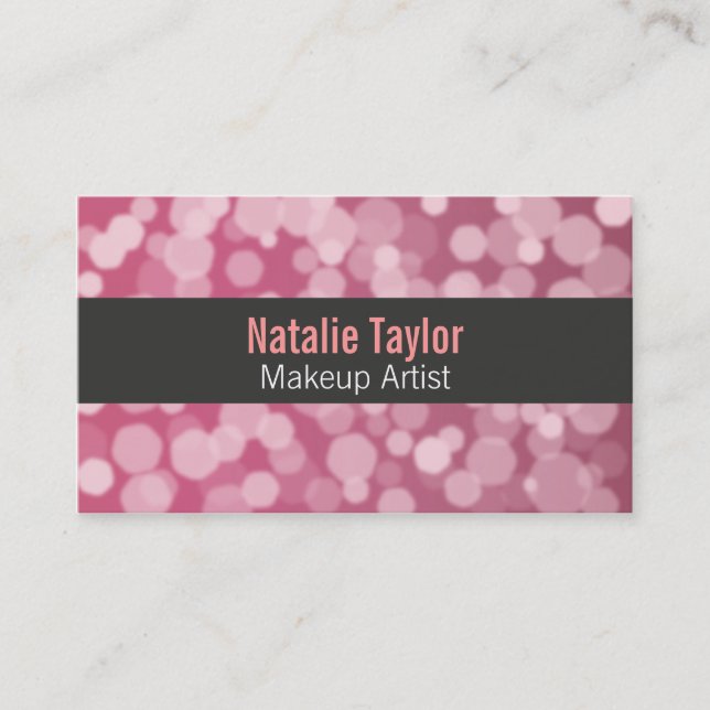 Modern, Fashion, Stylish, Ruby, Makeup Artist Business Card (Front)
