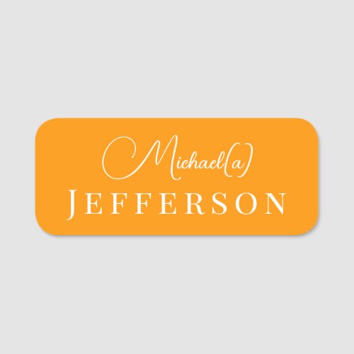 Modern Fashionable Burnt Orange Girly Handwritten Name Tag