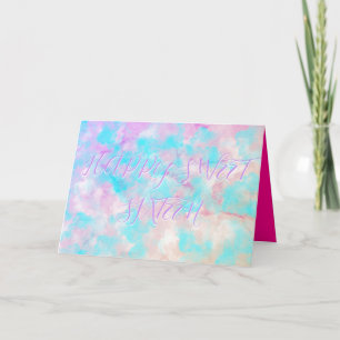 Modern Fashionable Happy Sweet Sixteen 16 Birthday Card