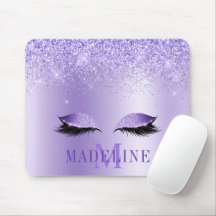 Modern Fashionable Monogram Purple Glitter Lashes