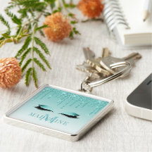 Modern Fashionable Monogram Teal Glitter Lashes