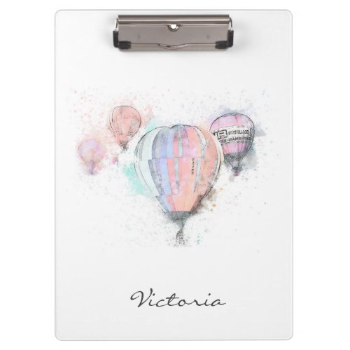 Modern Fashionable Trendy Pink  Add Your Name Clipboard