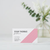 Modern Fashions | Diagonal (red) Business Card (Standing Front)