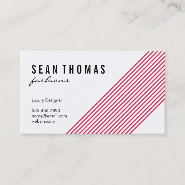 Modern Fashions | Diagonal (red) Business Card (Front)