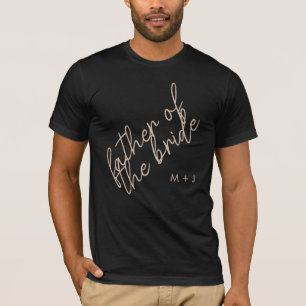 Modern Father of the Bride Beige + Black Script T-Shirt