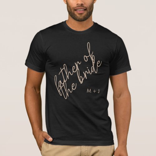 Modern Father of the Bride  Beige  Black Script T_Shirt