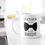 Modern Father of the Bride Bowtie Coffee Mug<br><div class="desc">Design features a modern coffee cup with "Father of the Bride",  bowtie and wedding date.</div>