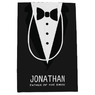 Modern Father of the Bride Wedding Tuxedo Medium Gift Bag