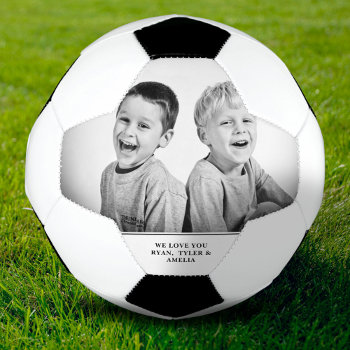 Modern Father`s Day Custom Photo Soccer Ball by OneLook at Zazzle