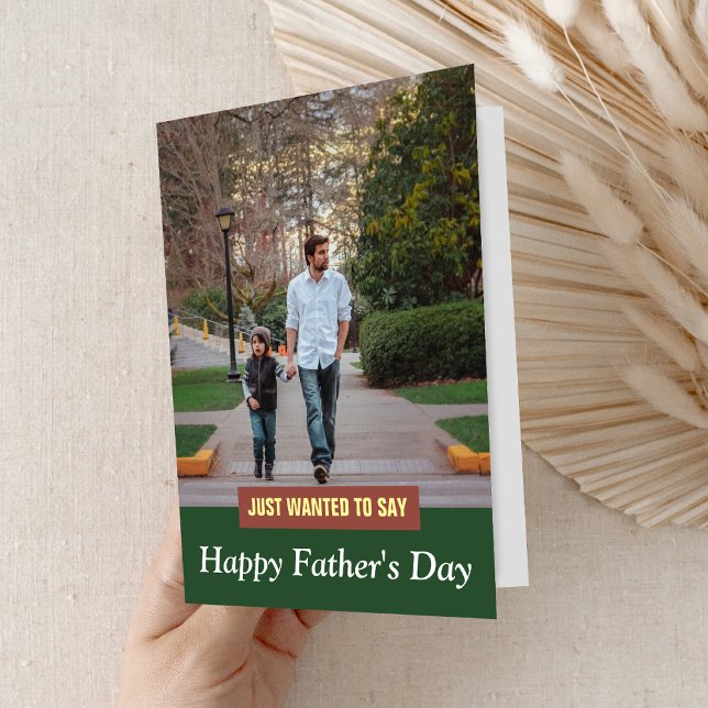 Modern Father Son Photo Happy Father's Day Card (Creator Uploaded)