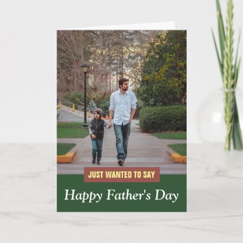Modern Father Son Photo Happy Fathers Day Card