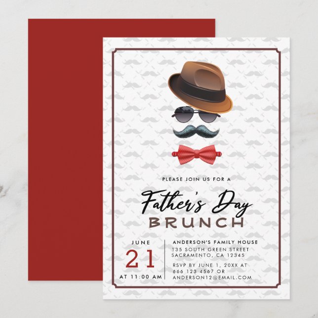 Modern Father's Day Brunch Invitation (Front/Back)