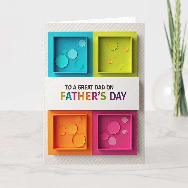 Modern Fathers Day Color Card (Front)