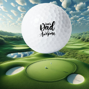 Modern Fathers Day Dad is awsome  Golf Balls