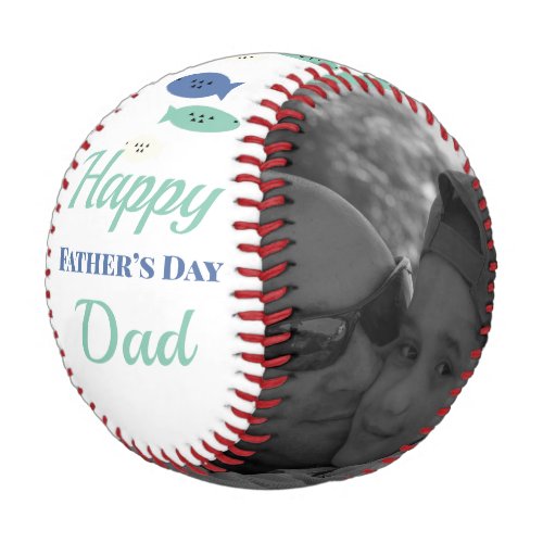 Modern Fathers Day Dad Photo Fish Baseball
