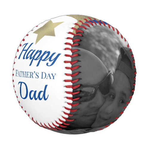 Modern Fathers Day Dad Photo Stars Baseball