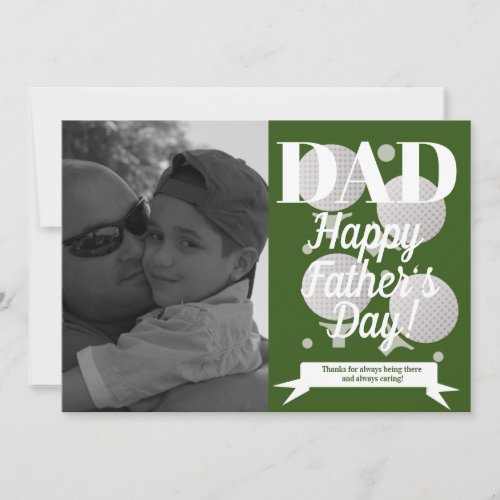Modern Fathers Day Golf and Tee Photo Card