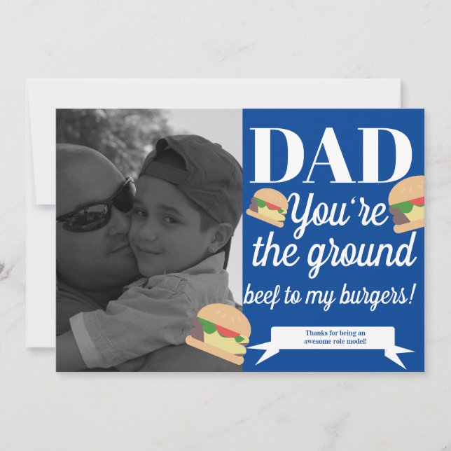 Modern Fathers Day Isometric Favorite Food Burger Card (Front)