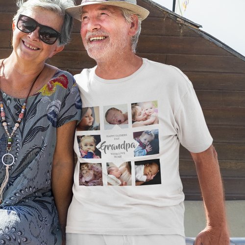 Modern  Fathers Day  Photo Collage T_Shirt