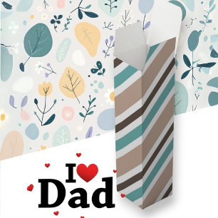 Modern Father's Day stripped Brown & Teal Wine Box