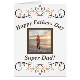 Modern Fathers Day Trendy Personalized Photo Cards