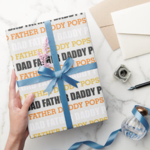 Modern Fathers day Typography Wrapping Paper