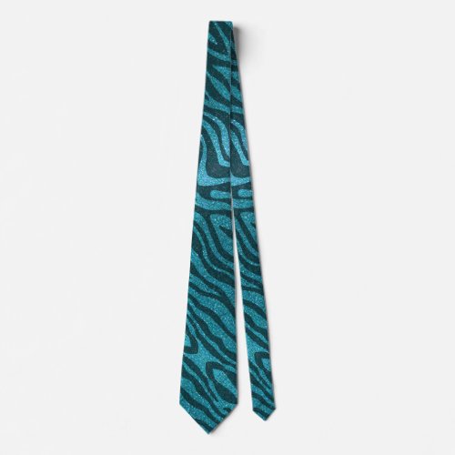 Modern Fathers Day Wedding Blue Glitter Sparkles Neck Tie