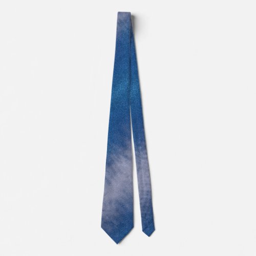 Modern Fathers Day Wedding Blue Glitter Sparkles Neck Tie