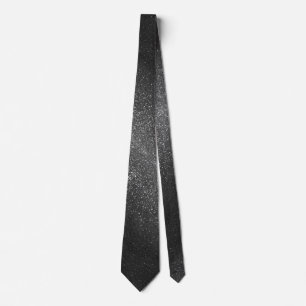 Modern Father's Day Wedding Glitter Sparkles Black Neck Tie