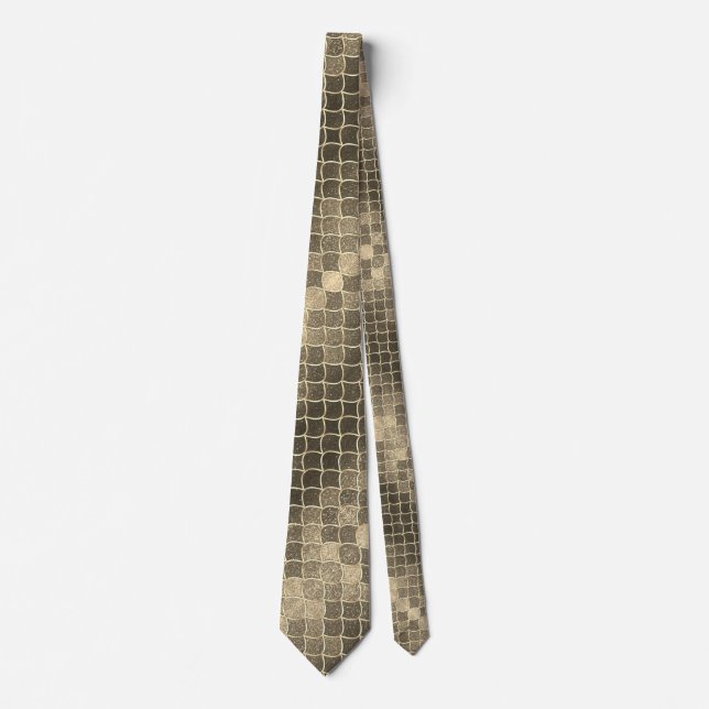 Modern Father's Day Wedding Gold Glitter Sparkles Neck Tie (Front)