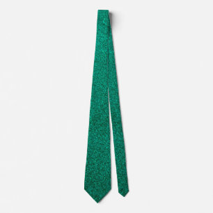 Modern Father's Day Wedding Green Glitter Sparkles Neck Tie