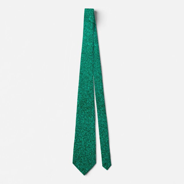Modern Father's Day Wedding Green Glitter Sparkles Neck Tie (Front)
