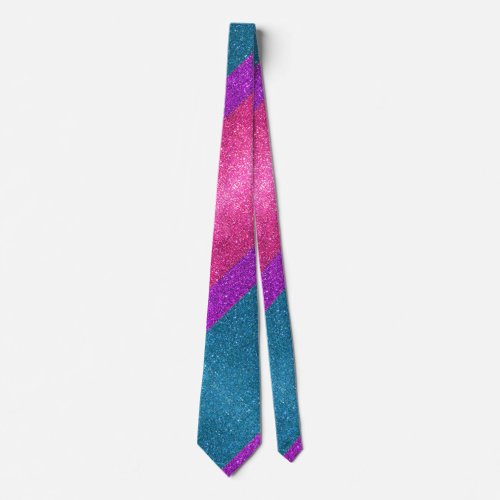 Modern Fathers Day Wedding LGBTQ Glitter Sparkles Neck Tie