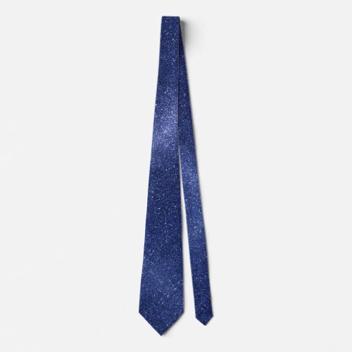 Modern Fathers Day Wedding Navy Glitter Sparkles Neck Tie