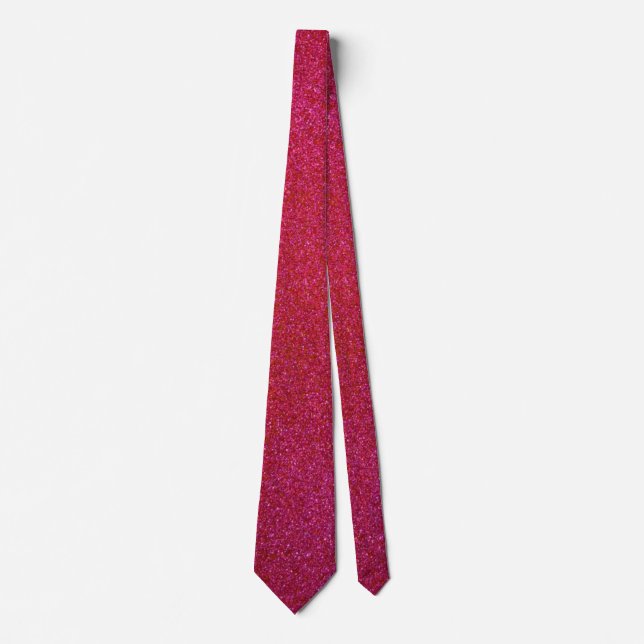 Modern Father's Day Wedding Pink Glitter Sparkles Neck Tie (Front)