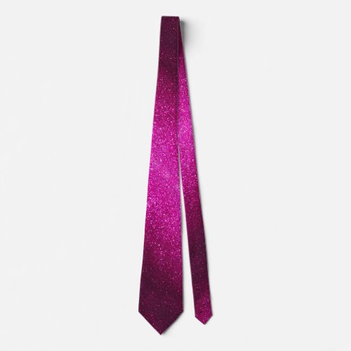 Modern Fathers Day Wedding Pink Glitter Sparkles Neck Tie