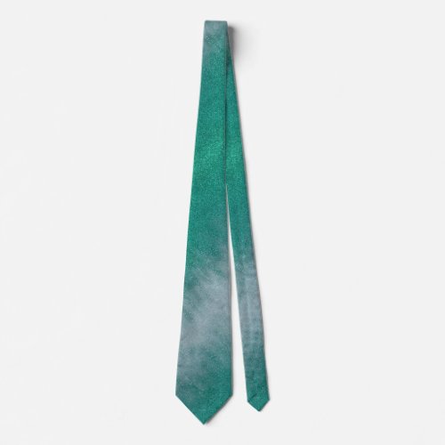 Modern Fathers Day Wedding Teal Glitter Sparkles Neck Tie