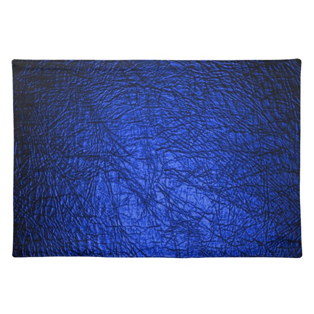  Modern Faux Blue Leather Texture Placemat (Front)