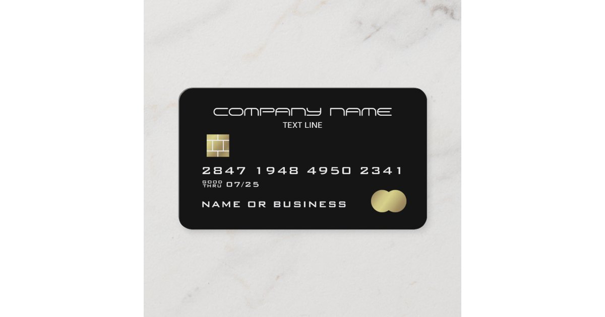 Modern Faux Credit Card Style Business Card | Zazzle